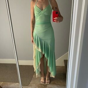 Vintage Green Ruffle Dress